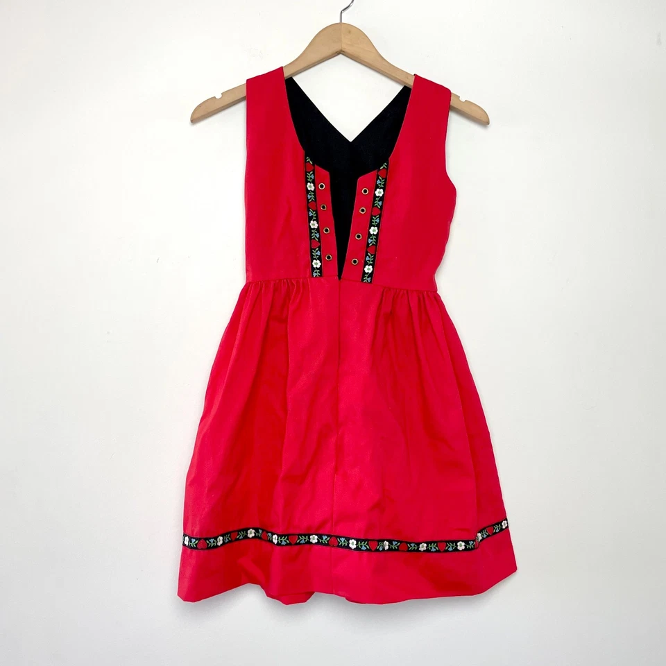 Vestido de cuento de hadas folclórico vintage hecho a mano para niñas bordado Dirndl cabaña alemana Foto 1 de 4