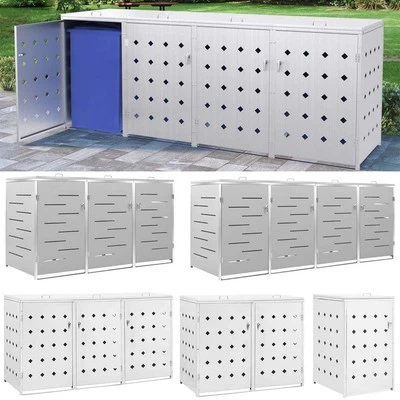 Mülltonnenbox Edelstahl/Stahl Müllbox Mülltonnenverkleidung für 1-4er Tonnen Neu - Bild 1 von 4