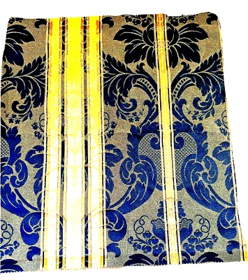 Robert Allen Damask Lite Upholstery Striped Fabric Beige 26" SQ. Vintage New - Image 1 of 4