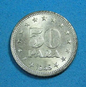 Yugoslavia 50 Para Zinc Coin 1945, Lustrous High Grade, KM-25, Combined Shipping - Picture 1 of 2