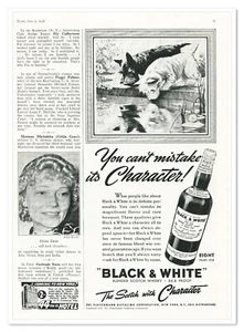 Printanzeige Black & White Scotch mit Figur Vintage 1938 3/4-seitige Werbung - Bild 1 von 4