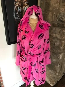NEU JUICY COUTURE CROWN DESIGN MORGENMANTEL MIT KAPUZE GRÖSSE L/XL UVP 58 $ - Bild 1 von 6