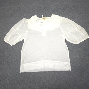 Trelise Cooper Shirt Womens 10 White V-neck Short Sleeve lightweight Top Size 10 - Picture 1 of 8