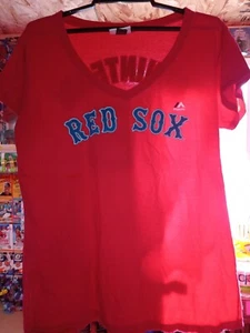 Womens Large Red Sox T-Shirt Majestic Benintendi - Picture 1 of 4