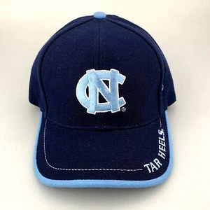 Vintage North Carolina Hat Logo Athletic Tar Heels Twill Blue Wool 90's - Picture 1 of 7