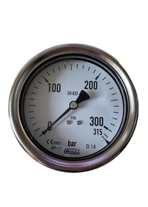 Wika Manometer 100mm 0-300 bar Rückverschraubung Industrie Hydraulik Öl Gas - Bild 1 von 8