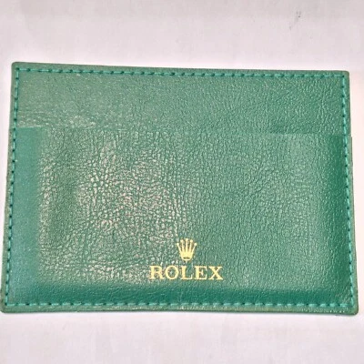 ROLEX Document Holder short centre slot Credit Card version Green Leather - Image 1 of 3