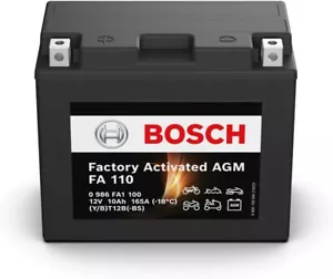 Bosch Battery FA 110 YT12B-BS Kawasaki ZX10R Ninja (ZXT00DEA) 1000 2008-2009 - Picture 1 of 5