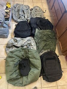 Lot Of 9 US GI Military Army Duffel Sea Bags Luggage Waterproof Backpack Rucksac