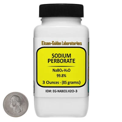 EISEN-GOLDEN LABORATORIES Sodium Perborate [NaBO3.H2O] 99.8% ACS Grade Granules 3 Oz in a Bottle USA