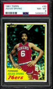 PSA 8 - 1981-82 Topps # 30 Julius Erving Philadelphia 76ers HOF - Picture 1 of 2