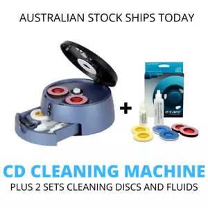 CD DVD Cleaning Polish Repair Machine 2 Sets Polishing Discs and Fluid Cleaner - Picture 1 of 4