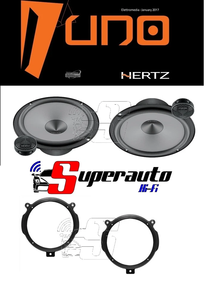Hertz LINEA UNO K165 Kit Altoparlanti 2 vie 165 mm + supporti PEUGEOT Partner 08 - Immagine 1 di 1