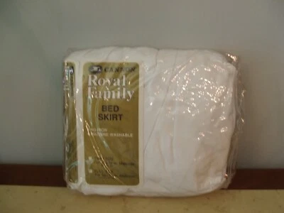 NUEVO EN PAQUETE FALDA CAMA CAÑÓN FAMILIA REAL BLANCA hecha en EE. UU. TAMAÑO COMPLETO Foto 1 de 4