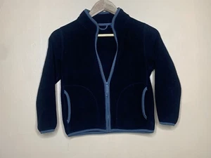Uniqlo Boys Size 7-8 Sweater Fleece Black Zip Up Long Sleeve - Picture 1 of 12