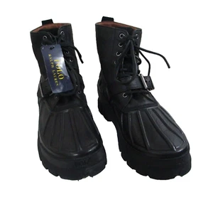 NUEVO CON ETIQUETAS Polo Ralph Lauren Hombres Oslo Botas Altas Impermeables de Cuero 11.5 Negras $198 - Imagen 1 de 5