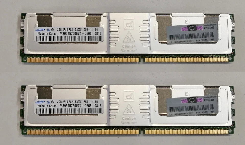 SAMSUNG M395T5750EZ4-CE66 4GB ( 2x2GB MODULE ) DDR2 ECC PC2-5300 667Mhz 2Rx4 - Immagine 1 di 1