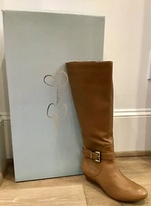 NIB Jessica Simpson SZ 5.5 Becki Dark Tan Knee Hi Wedge Boots 14” Calf - Picture 1 of 16