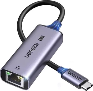 UGREEN Ethernet USB C (Thunderbolt 4/3) auf Rj45 LAN Adapter 2,5G, Aluminium - Bild 1 von 7
