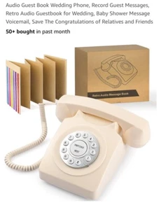 Retro Audio Guest Message Book Inspired Voice Recorder Ivory New - Picture 1 of 8
