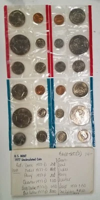 SS1277MXBBFO U.S. MINT 12 COIN YEAR 1977-P D MINT STATE SET FRESH CELLO PACK OGP - Image 1 of 4