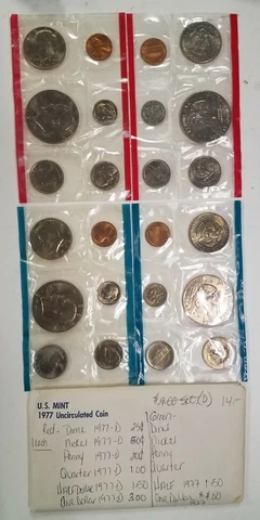 SS1277MXBBFO U.S. MINT 12 COIN YEAR 1977-P D MINT STATE SET FRESH CELLO PACK OGP Cover