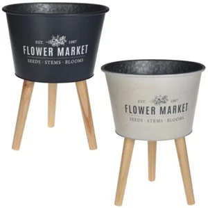 Metal Plant Pot with Legs Planter Stand Home Garden Flower Decor Display Holder - Picture 1 of 3