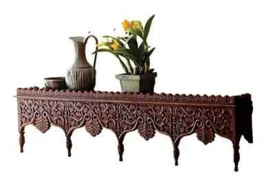 Wooden Engraved Shelf Wall bracket Beautiful Hand Polish Carved engraved - Image 1 of 4
