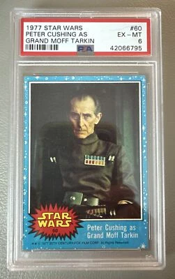 1977 Topps Star Wars PSA 6 Peter Cushing as Grand Moff Tarkin Card #60 Series 1 - Image 1 of 2