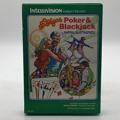 1980 Intellivision Las Vegas Poker & Blackjack Video Game + Original Box Mattel - Image 1 of 4