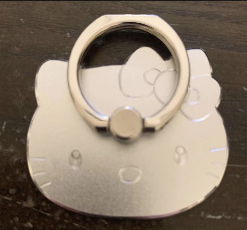 360 Rotating Cute Hello Kitty Ring Phone Tablet Stand Holder Silver Or Gold New - Image 1 of 1