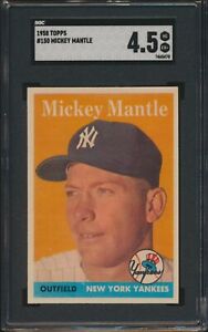 1958 Topps Mickey Mantle #150 HOF Yankees SGC 4.5 VG-EX+ GREAT CENTERING