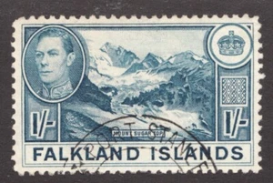 1938 Falkland Islands Sc# 91 - 1 Shilling - KGVI, Mount Sugar Top - Used Cv$19 - Picture 1 of 1
