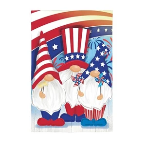 Patriotic Trio USA 4th of July House Applique Flag 28" x 44" Evergreen - Picture 1 of 1