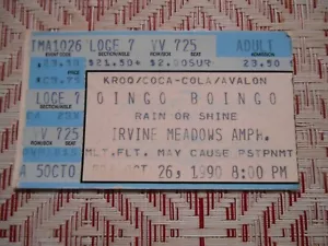OINGO BOINGO CONCERT TICKET 26 OCTOBER 1990 IRVINE MEADOWS AMPHITHEATER RARE! - Picture 1 of 1