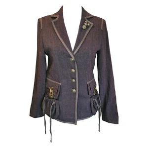 Galinel Wool Jacket Preppy Military Style Rare Bulgarian Boutique Size 10 New - Picture 1 of 6