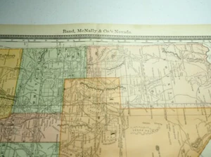 Map Nevada Original Early Rand McNally Colored 1883 Free Ship - Picture 1 of 1