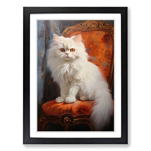 Persian Cat Hard Edge Framed Canvas Wall Art Print Poster Picture, Home Decor - Picture 1 of 8