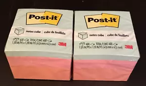 Lot of 2 Post-it Notes Cubes, 400 Total Notes, 2 x2 ,Total of 800 mini notes - Picture 1 of 7
