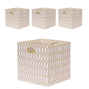 13×13×13 Storage Cube Bins, 13 Inch Foldable Fabric Storage Cubes with Metal ... - Bild 1 von 7