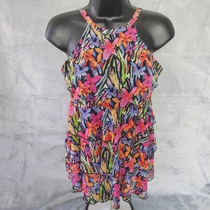Sujetador Tankini Fit4U Halter Floral Multicolor Copa Moldeada Integrada Talla 8 - Imagen 1 de 8