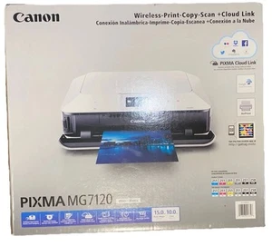 CANON PIXMA MG7120 Wireless All-In-1 Color Inkjet Photo Printer -White NIB - Picture 1 of 4
