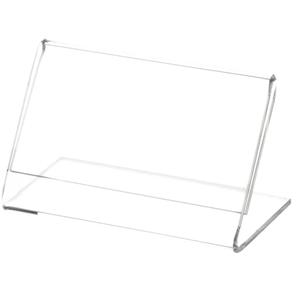 Plymor Clear Acrylic Sign Display / Literature Holder (Angled), 3.5" W x 2" H - Image 1 of 1