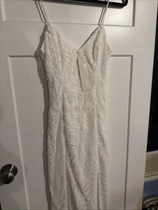 NWT Morning Mist White Dress Long Lacy Women’s Size 10 - Picture 1 of 5