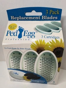Ped Egg Professional Refill 3 pack Replacement Blades Foot File Emery Cartridges - Picture 1 of 16