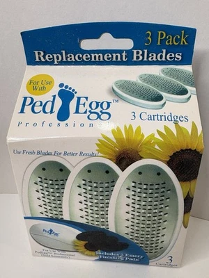 Ped Egg Professional Refill 3 pack Replacement Blades Foot File Emery Cartridges - Image 1 of 4
