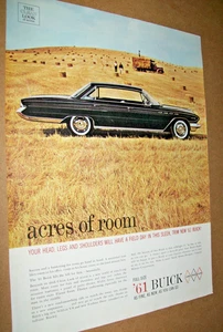 1961 Buick Electra 225 Riviera large-mag car ad - hayfield- "acres of room" - Picture 1 of 1