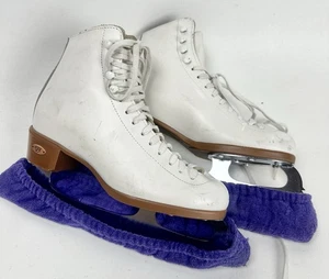 Riedell Figure Ice Skates Size 4 White  - Picture 1 of 9
