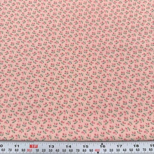 Vintage Joan Kessler for Concord Florals on Pink Cotton Fabric BY THE YARD 36x44 - Picture 1 of 2