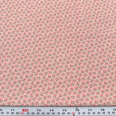 Vintage Joan Kessler for Concord Florals on Pink Cotton Fabric by the HALF YARD - Image 1 of 2